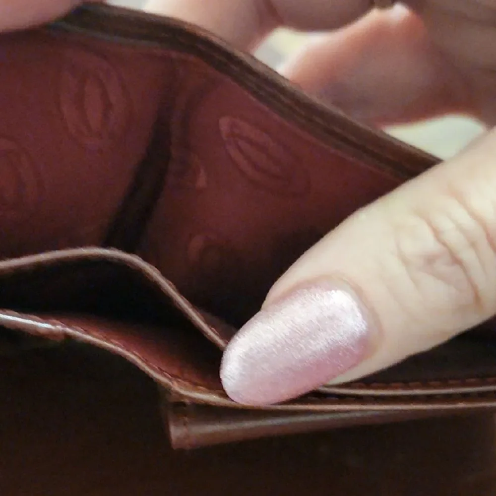 Cartier Dark Brown Leather Wallet with Gold Corners